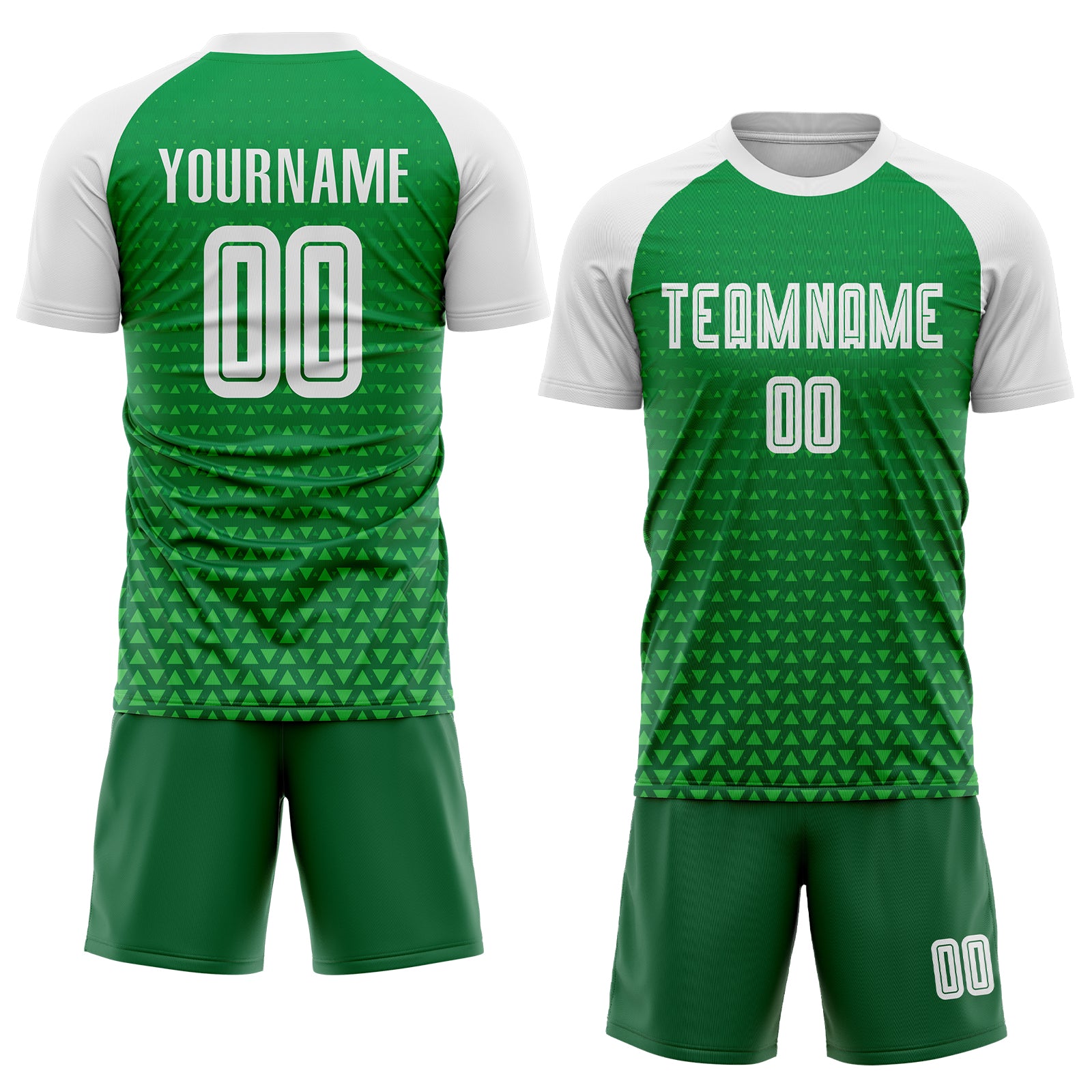 Custom Grass Green Red-White Sublimation Mexico Soccer Uniform