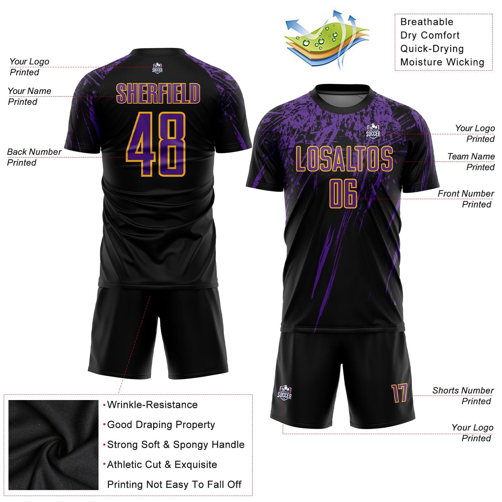 2021 Purple Black New Color Design Custom Sublimation Prinitng