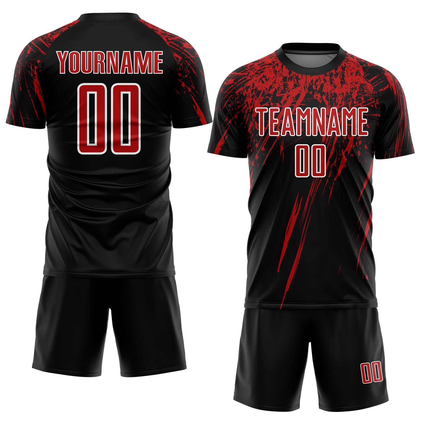 Custom Black Red-White Sublimation Soccer Uniform Jersey Discount