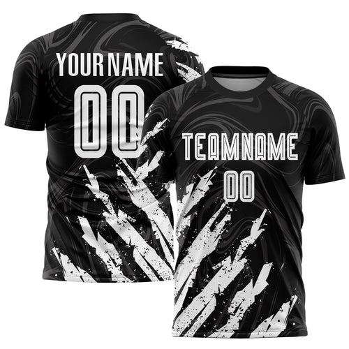 Black and white soccer jersey team online