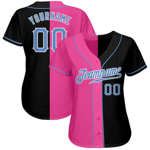 Custom Cream Light Blue Black-Pink Authentic Baseball Jersey Fast Shipping  – FiitgCustom