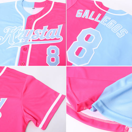 Sale Build Pink Baseball Authentic White Throwback Shirt Light Blue –  CustomJerseysPro