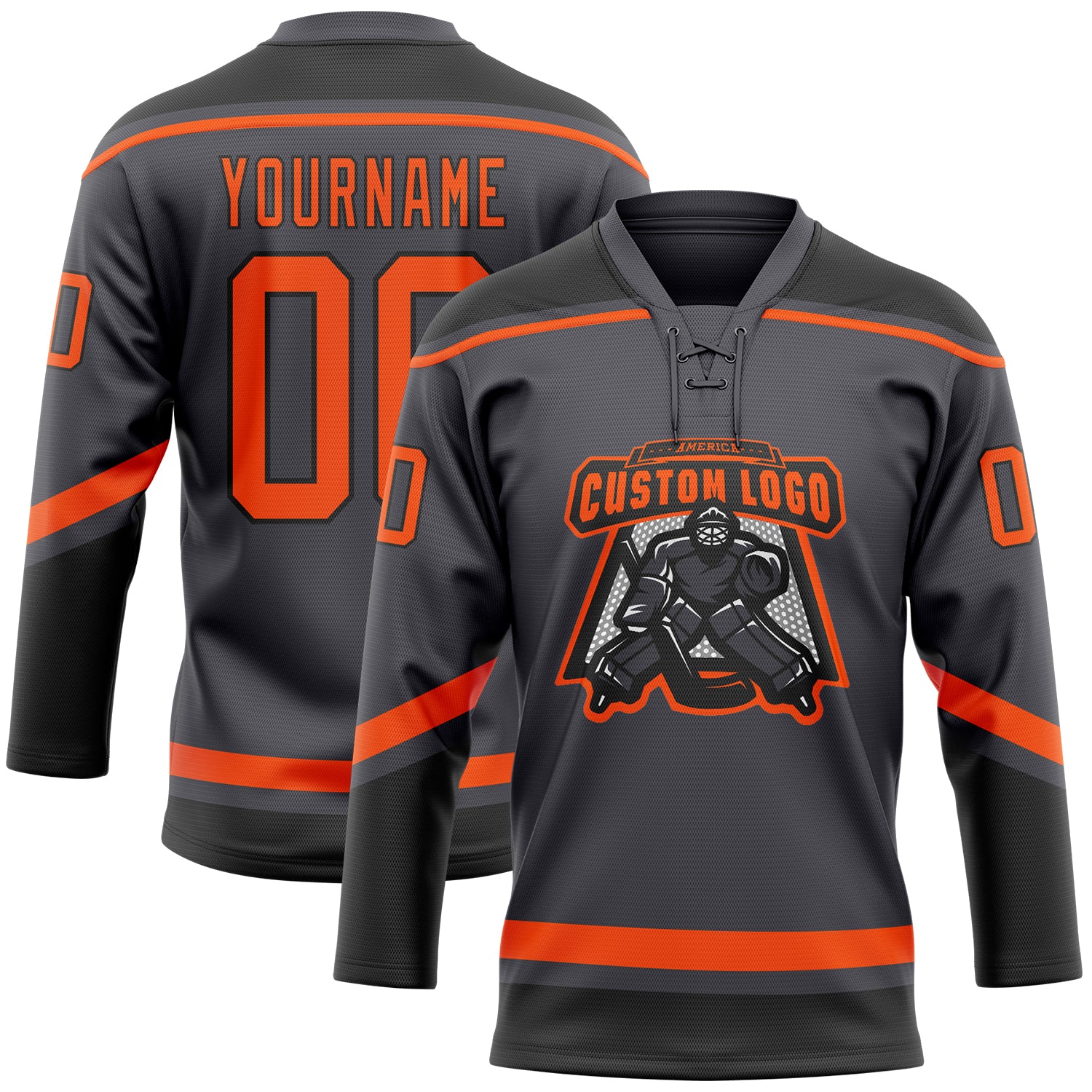 Orange Black Gray Camouflage Hockey Jerseys | YoungSpeeds Or14