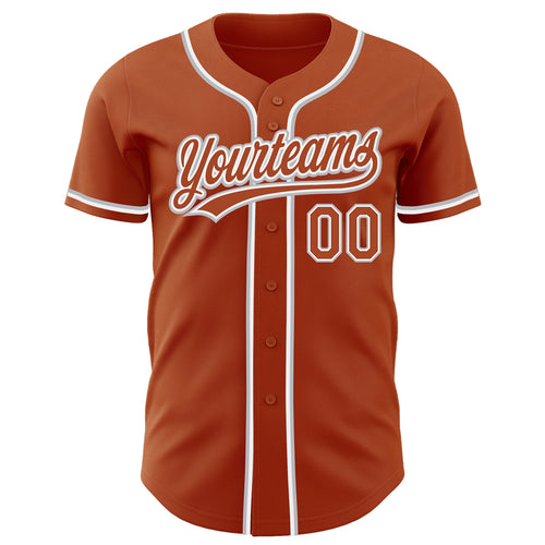 Custom Baseball Jersey Cream Texas Orange-White 3D Pattern Design Ox Authentic Youth Size:M