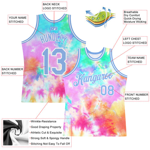 Cheap Custom Tie Dye White-Light Blue 3D Performance T-Shirt Free Shipping  – CustomJerseysPro