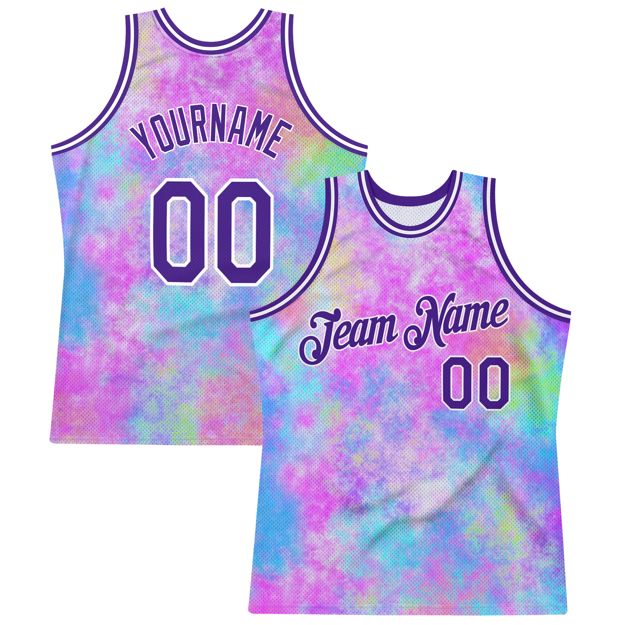 Custom Basketball Jersey Pink Teal Stitched