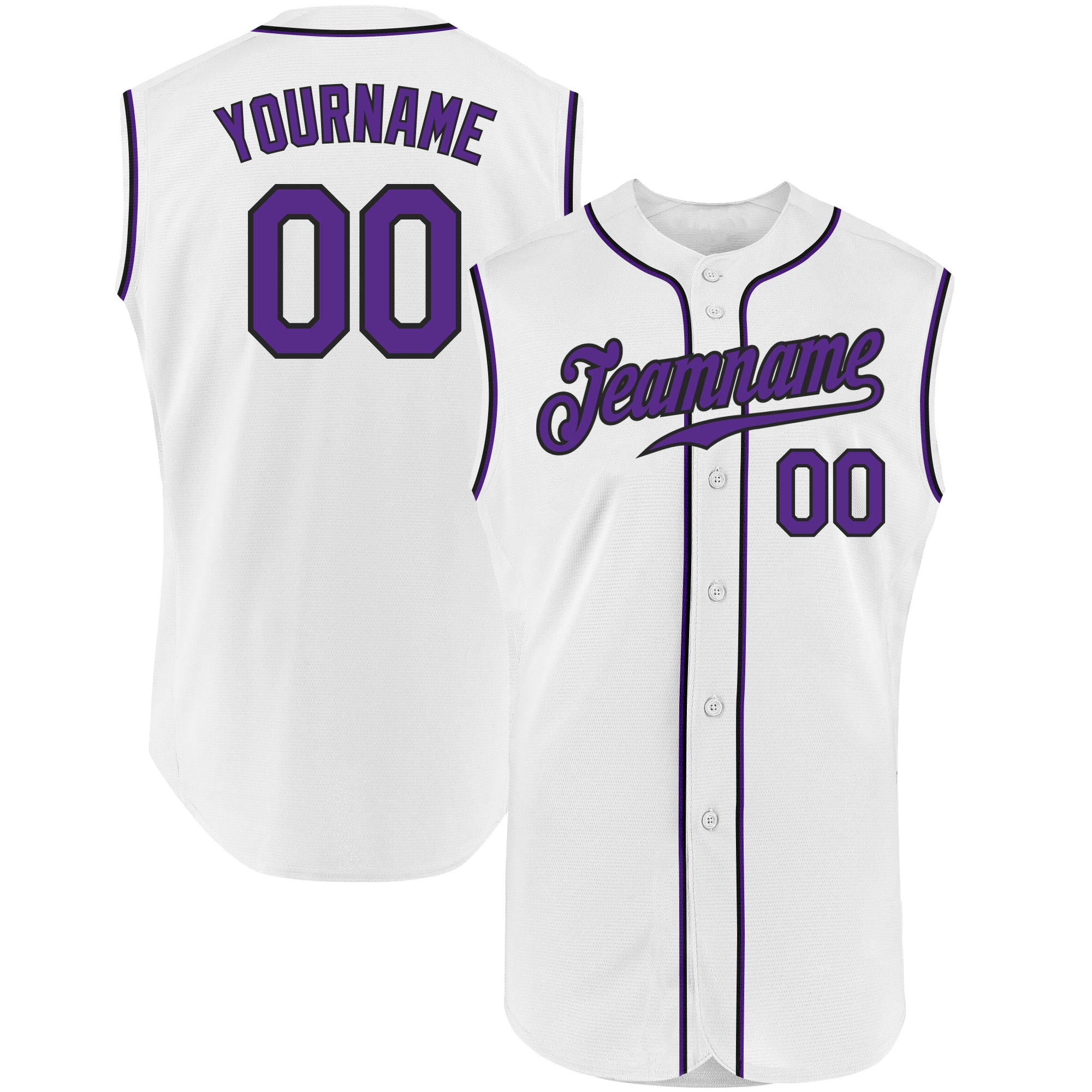 Custom Black Purple-White Authentic Baseball Jersey Discount