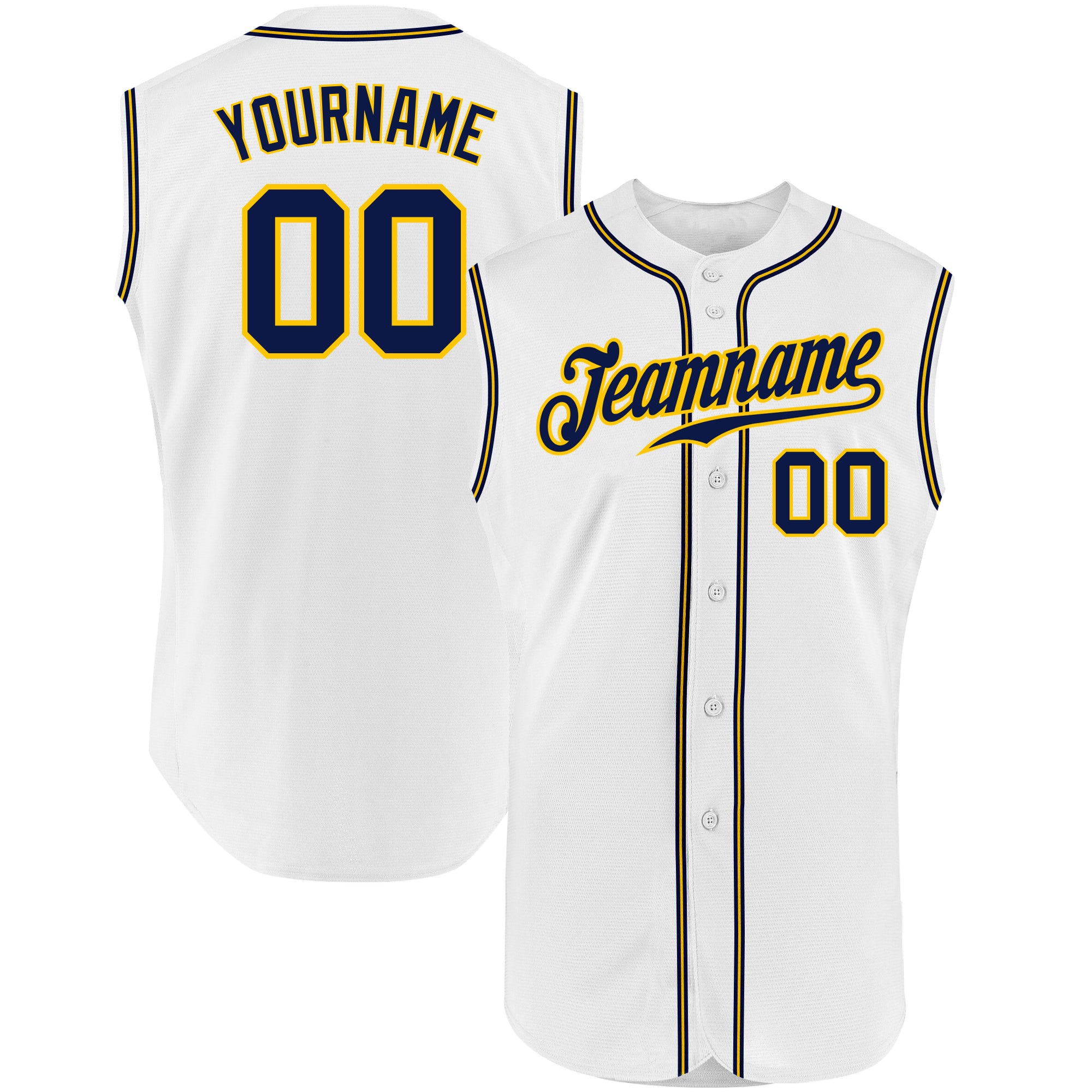 Custom Old Gold White-Navy Authentic Fade Fashion Baseball Jersey