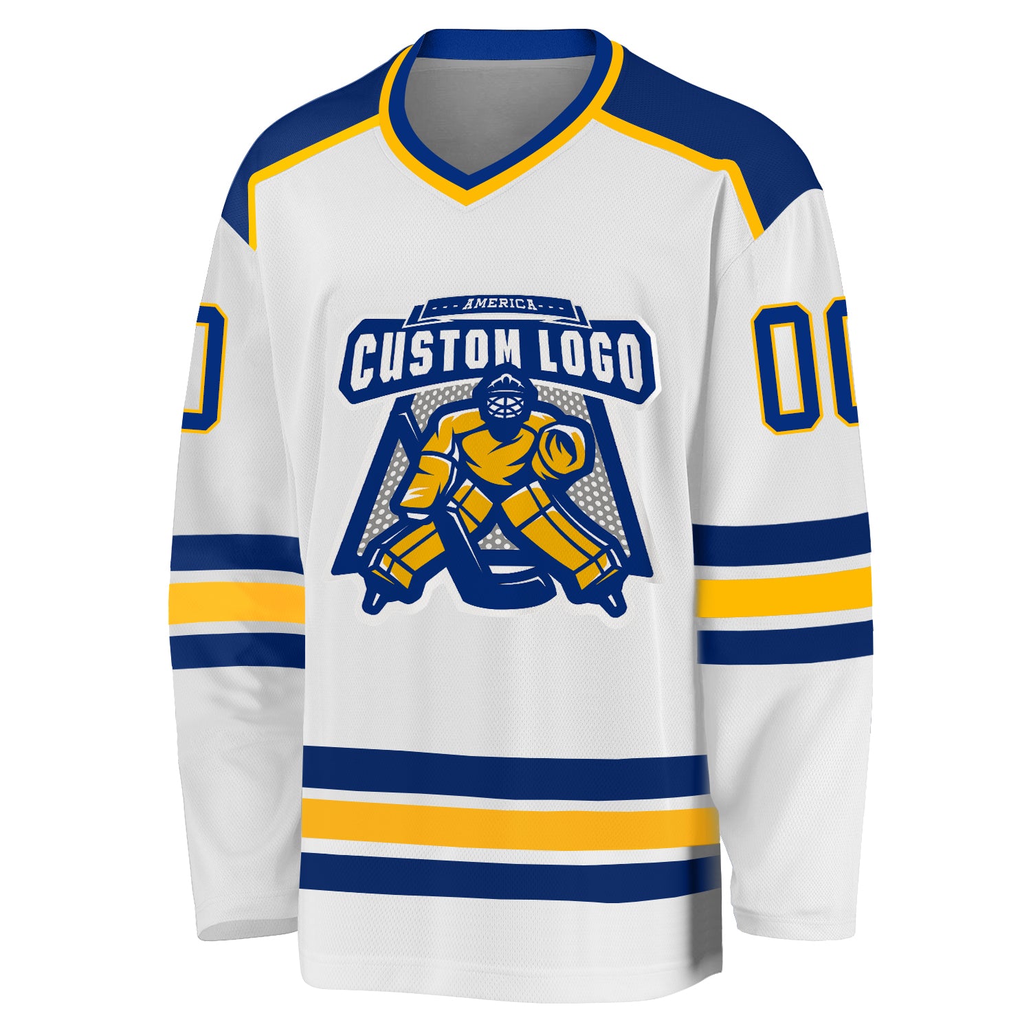 Custom Hockey Jersey Royal White-Light Blue
