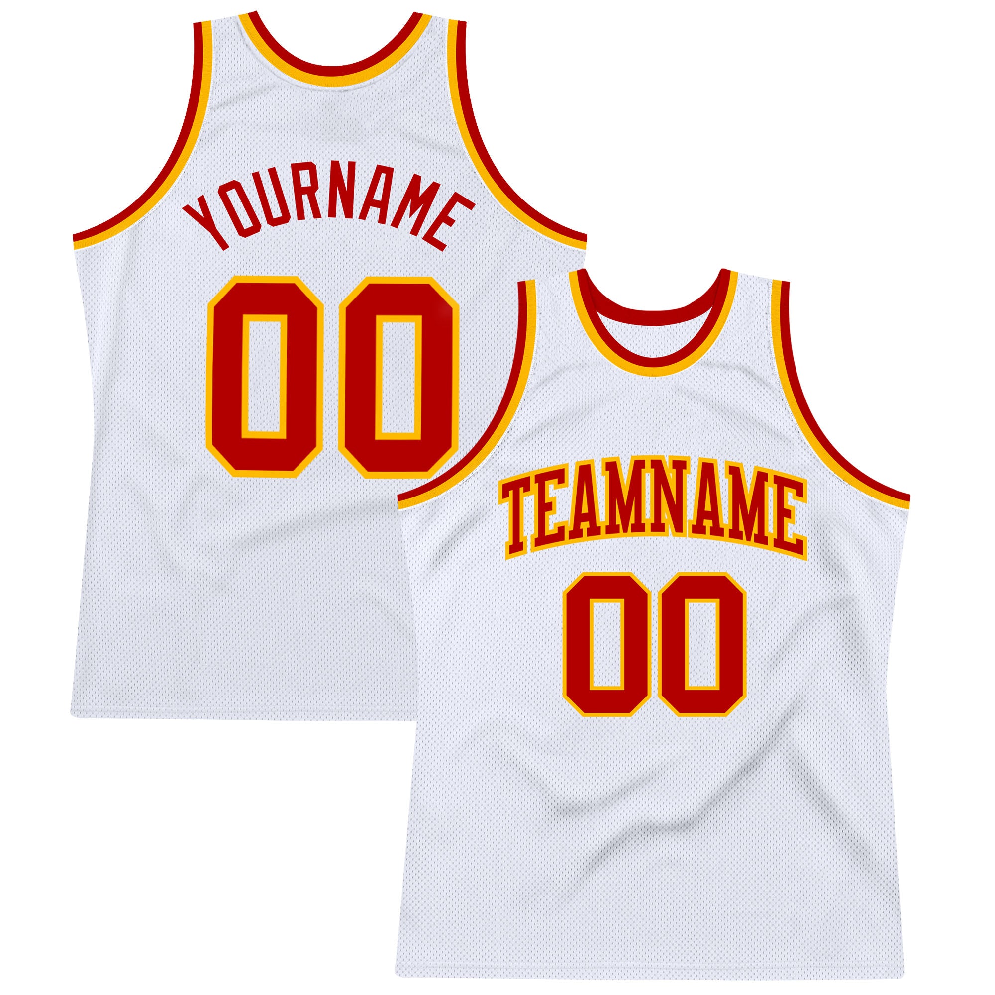 Sale Build White Basketball Authentic Red Throwback Jersey Gold –  CustomJerseysPro