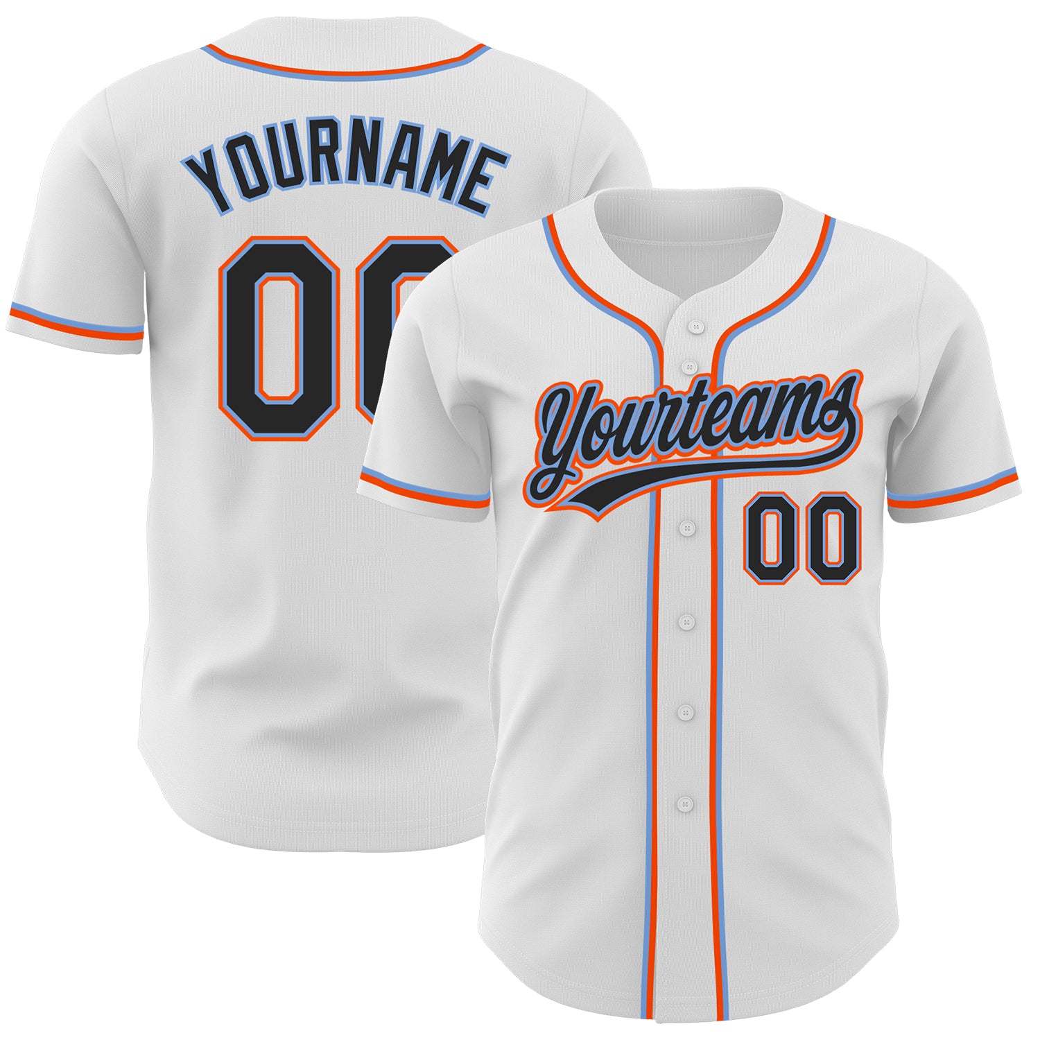 Sale Build Orange Baseball Authentic Powder Blue Throwback Shirt White –  CustomJerseysPro