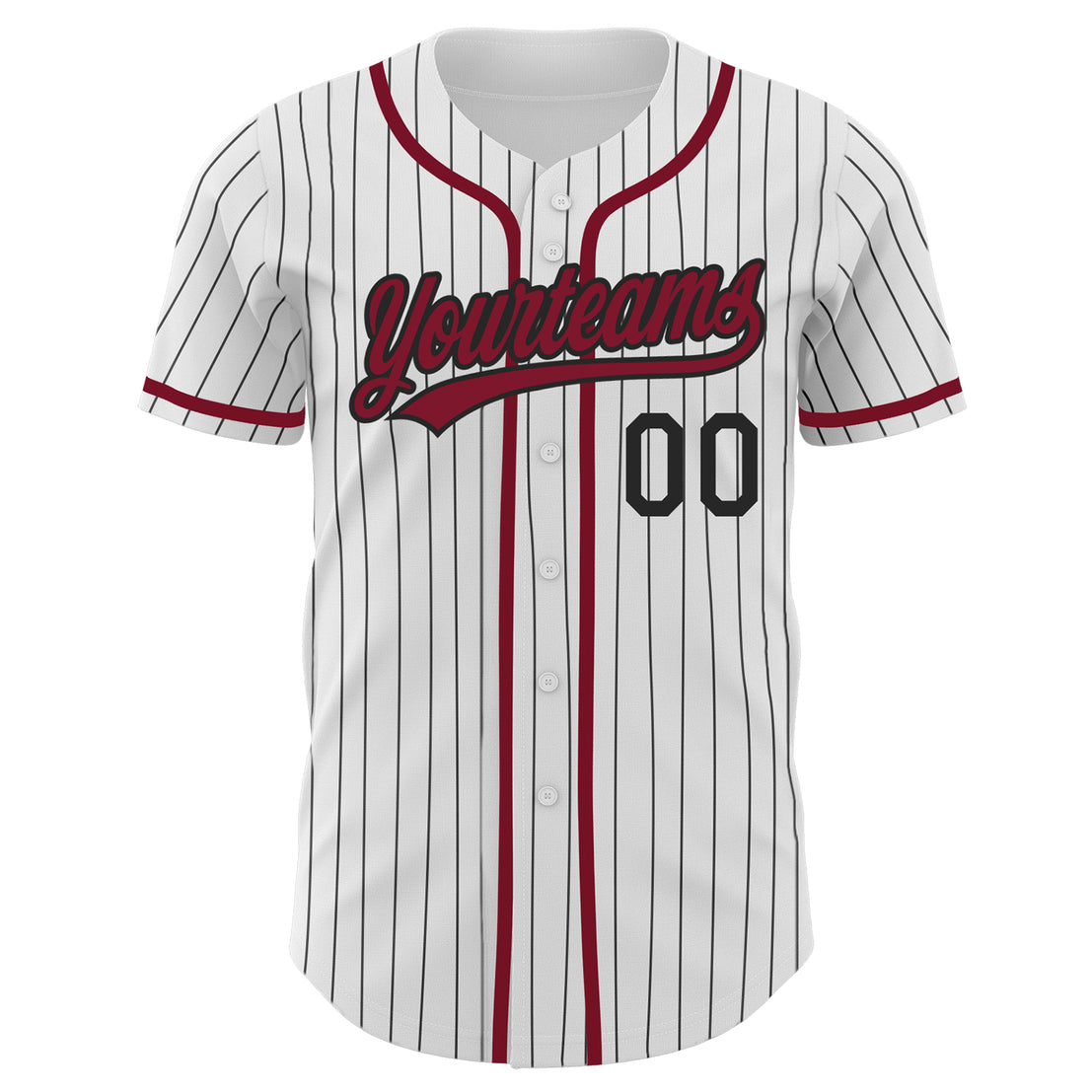 Custom Pink White Pinstripe White-Black Authentic Baseball Jersey