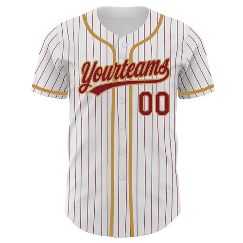 Custom White Red Pinstripe Red-Old Gold Authentic Raglan Sleeves Baseball  Jersey Discount