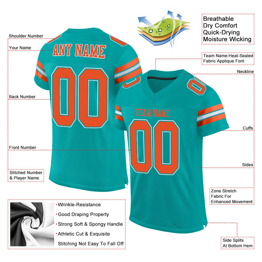 Miami Dolphins Nike Custom Game Jersey - Aqua