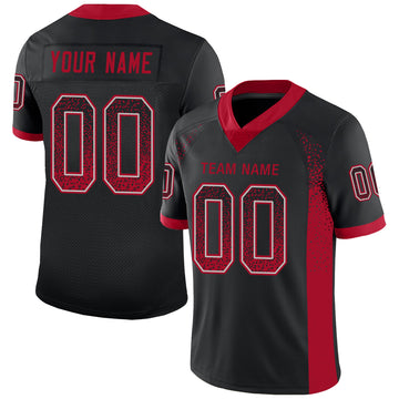 Red Black Grey Camo Custom Football Jerseys For Kids & Adults