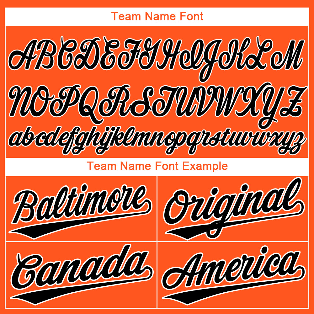 Custom Black Orange-Black Authentic Baseball Jersey Men's Size:3XL