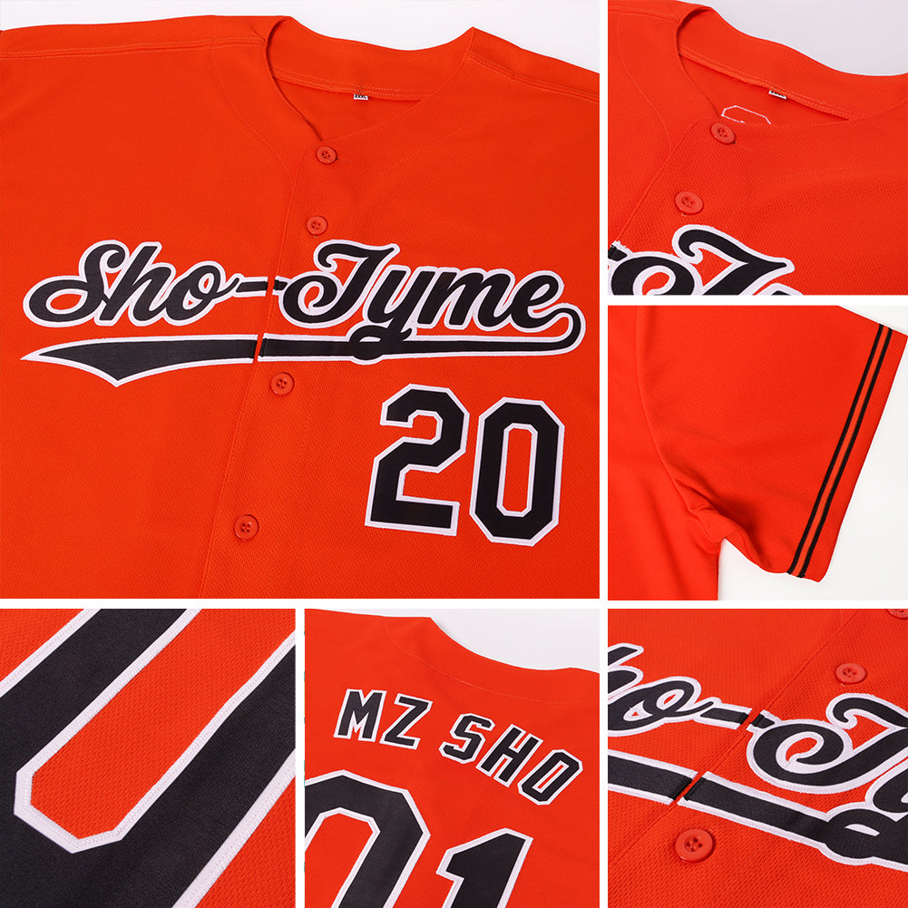 Custom Black Orange Baseball Jersey – CustomJerseysPro