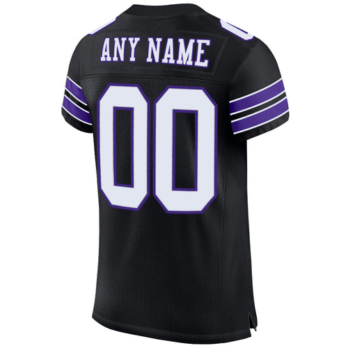 Custom Purple Gold-White Mesh Authentic Football Jersey