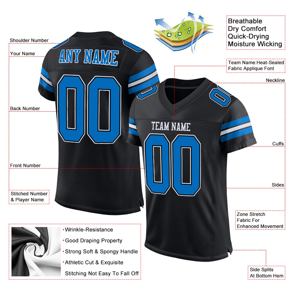 Cheap Custom Panther Blue White-Pink Mesh Authentic Football Jersey Free  Shipping – CustomJerseysPro