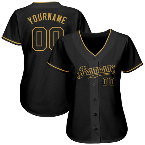 Replica Mono Baseball Jersey- Mens Black/Gold