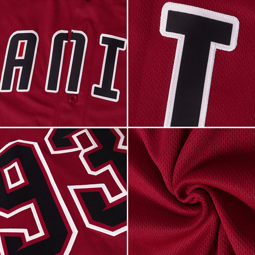 Custom Black White-Maroon Authentic Throwback Rib-Knit Baseball Jersey Shirt