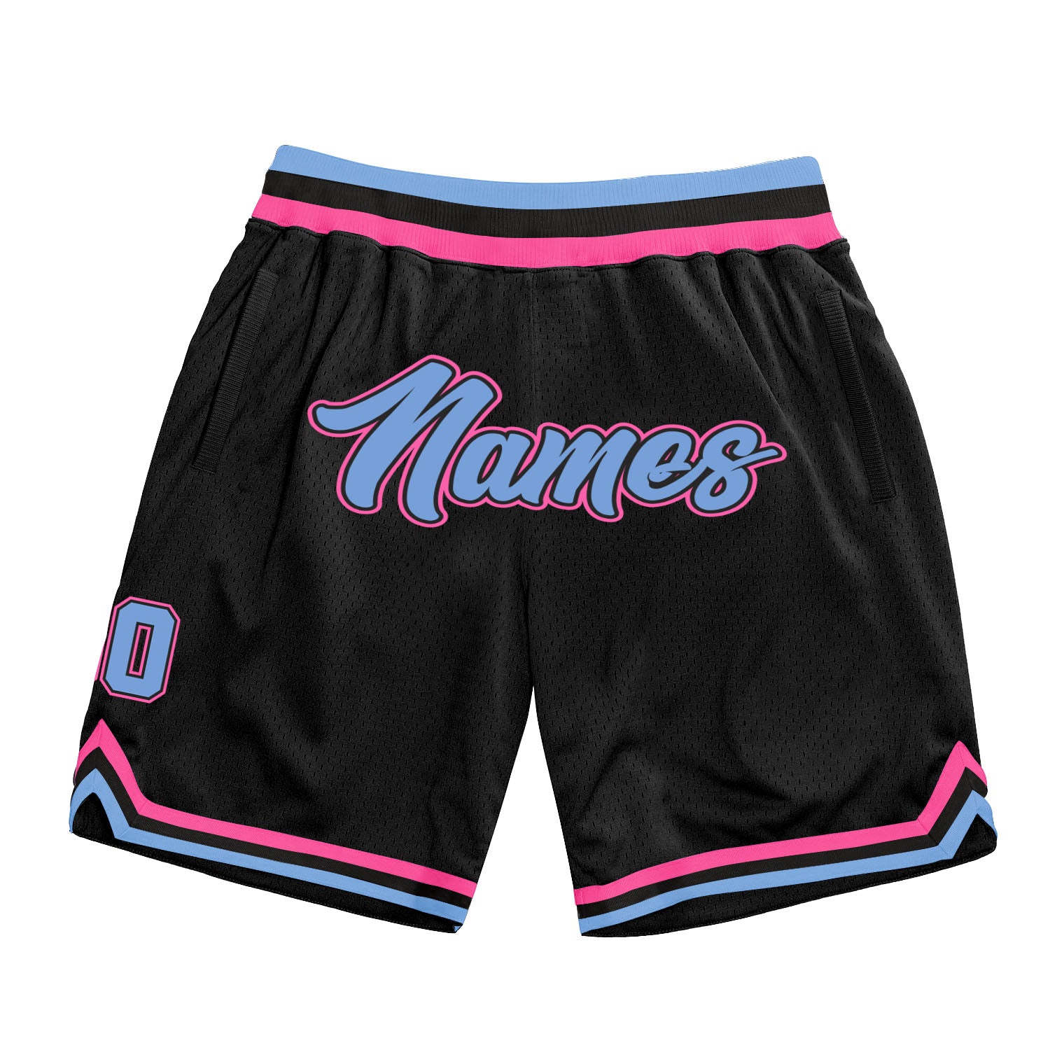 Custom Team Light Blue Basketball Authentic Pink Throwback Jersey