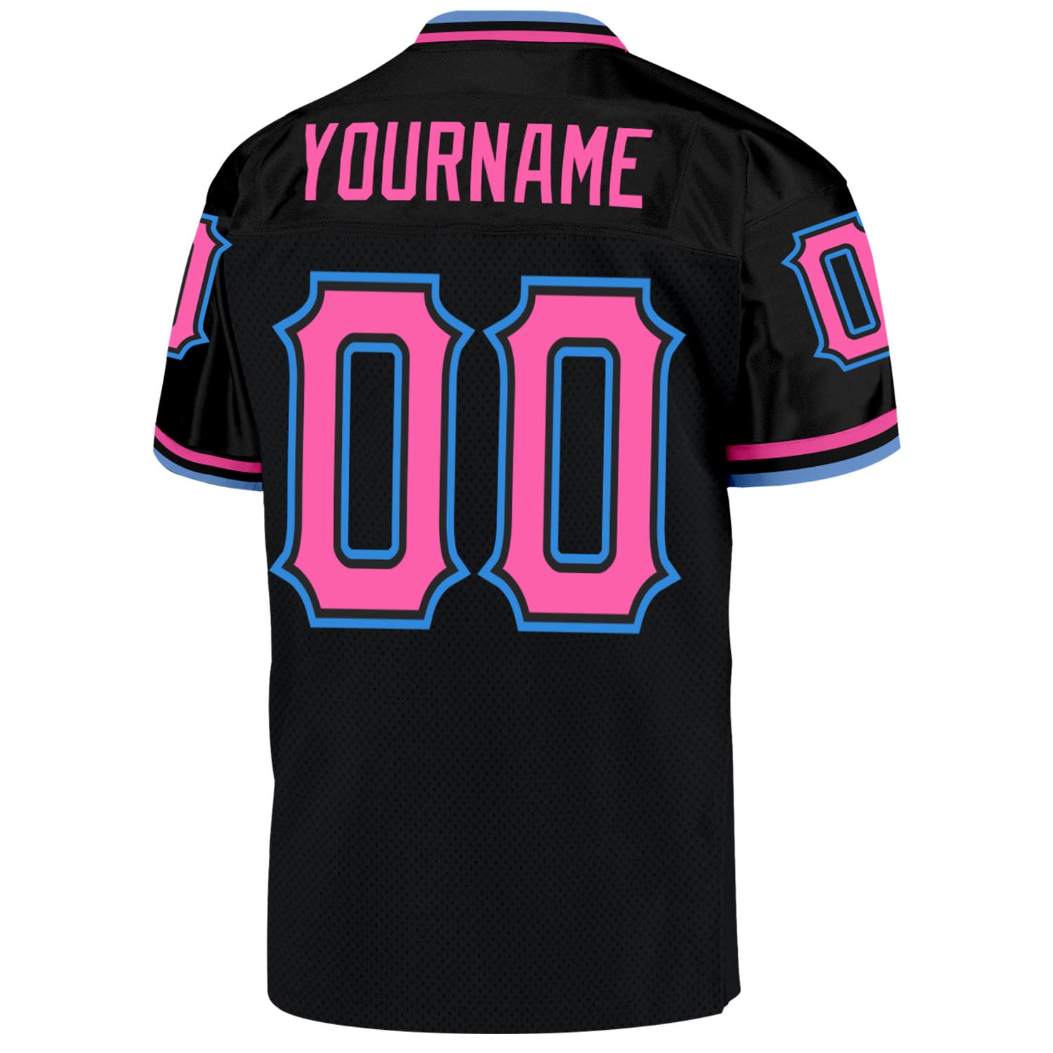 Cheap Custom Black Black-Light Blue Mesh Authentic Football Jersey Free  Shipping – CustomJerseysPro