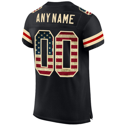 Cheap Custom Black Vintage USA Flag-Cream Mesh Authentic Football Jersey  Free Shipping – CustomJerseysPro