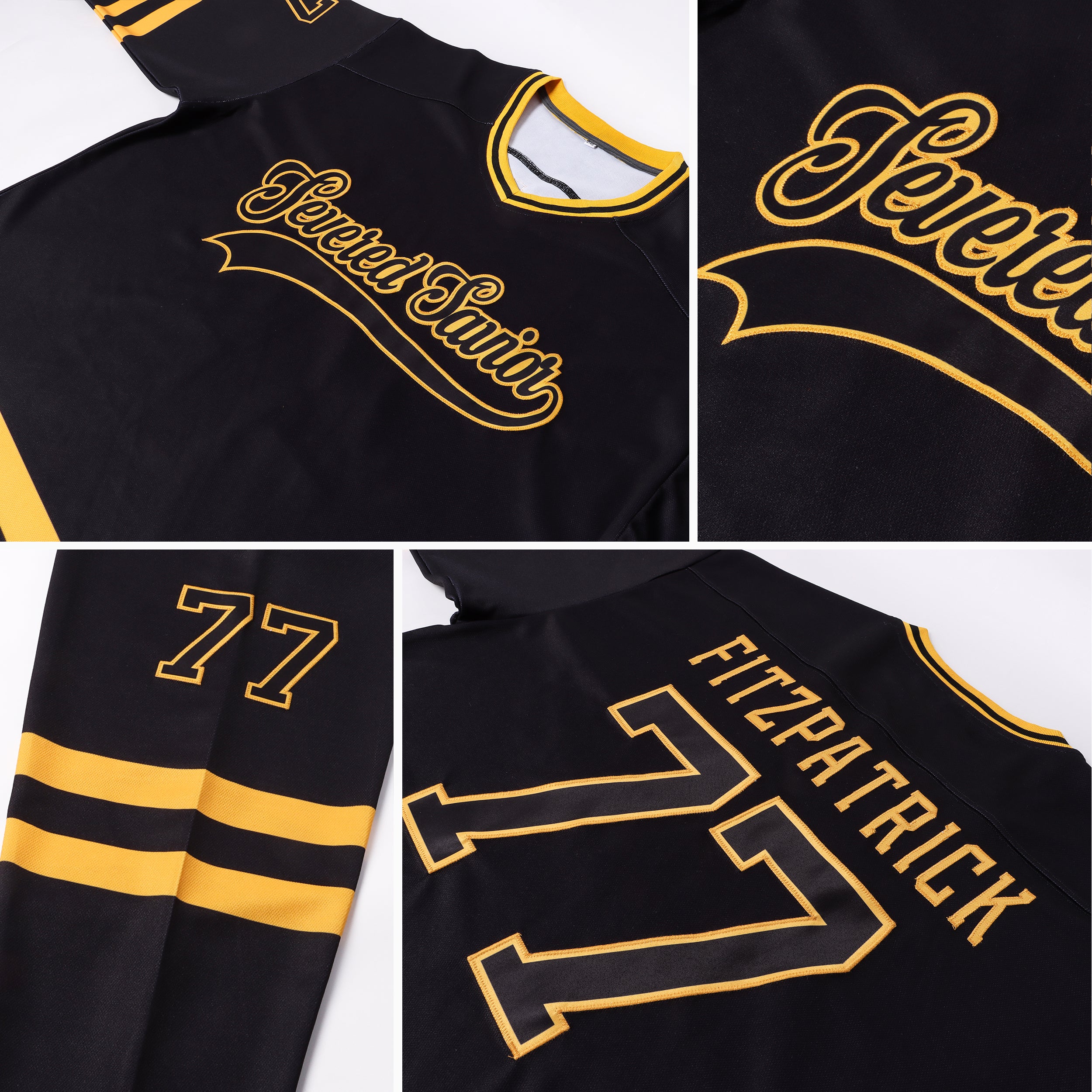 Cheap Custom Old Gold Black-Cream Hockey Jersey Free Shipping –  CustomJerseysPro