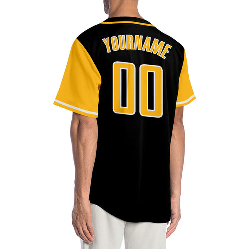 U.S Marine Black And Gold Eagle Custom Name Baseball Jersey Shirt