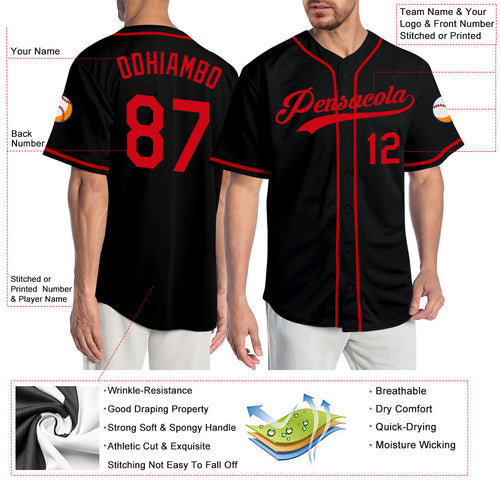 Custom Yellow Red-Black Authentic Baseball Jersey