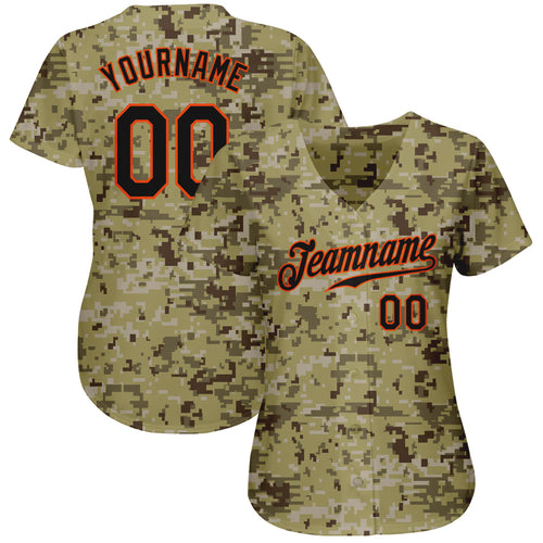 Custom Baseball Jersey Camo Vintage USA Flag-Cream Authentic Salute to Service Men's Size:XL