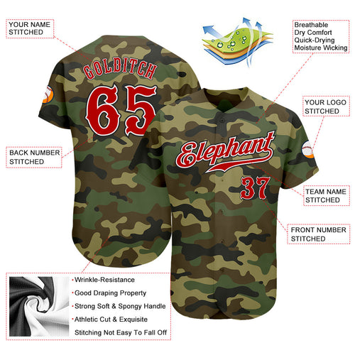 Recon Baseball Jersey - Black / Red Camo