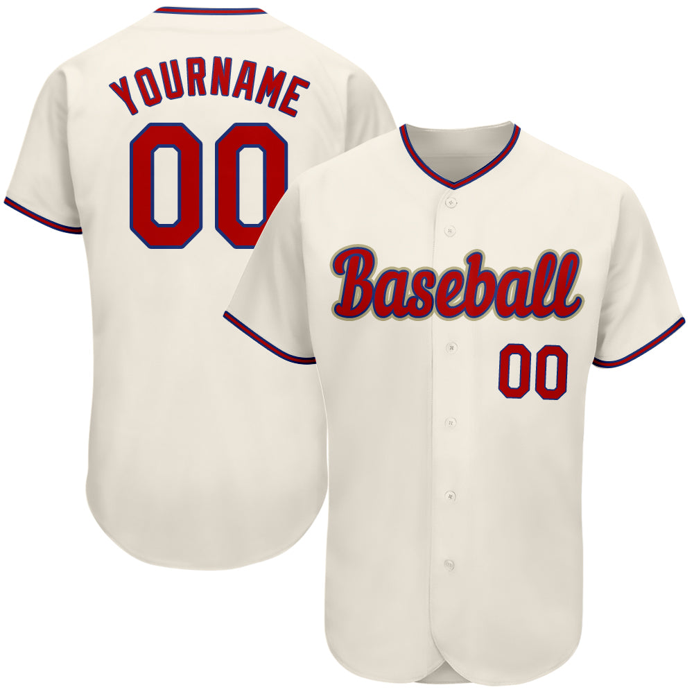 Custom Cream Red-Royal Baseball Jersey – CustomJerseysPro