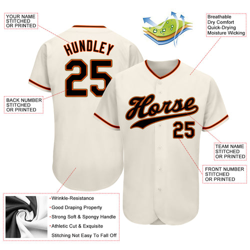 Cheap Custom Cream Orange-Black Authentic Two Tone Baseball Jersey Free  Shipping – CustomJerseysPro