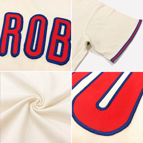 Sale Build Royal Baseball Authentic Cream Jersey Red – CustomJerseysPro