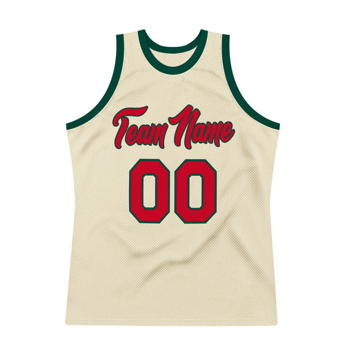 Sale Build Neon Green Basketball Authentic Red Throwback Jersey Hunter Green  – CustomJerseysPro