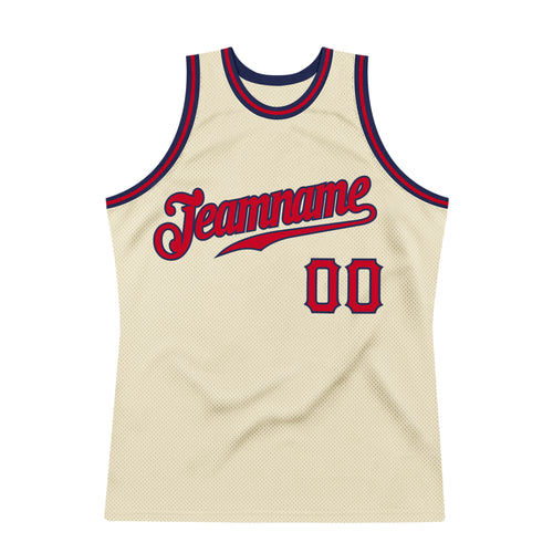 Sale Build Navy Basketball Authentic Cream Throwback Jersey Red –  CustomJerseysPro
