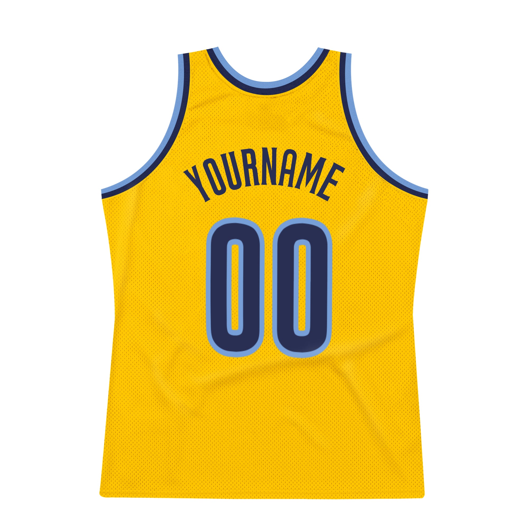 Custom Team Light Blue Basketball Authentic Navy Throwback Jersey Gold