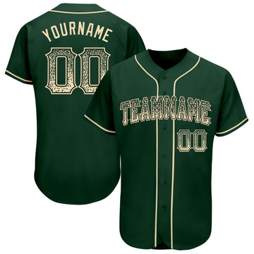 Custom Green Cream-Black Authentic Drift Fashion Baseball Jersey