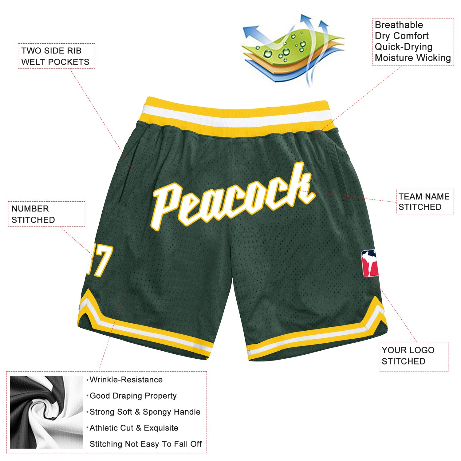 Hunter green basketball sales shorts