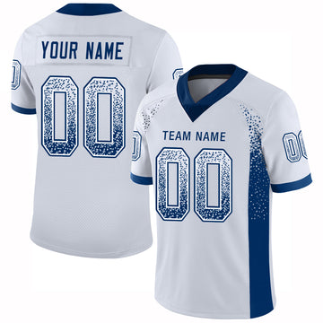 Custom White Royal Mesh Drift Fashion Football Jersey - Jersey