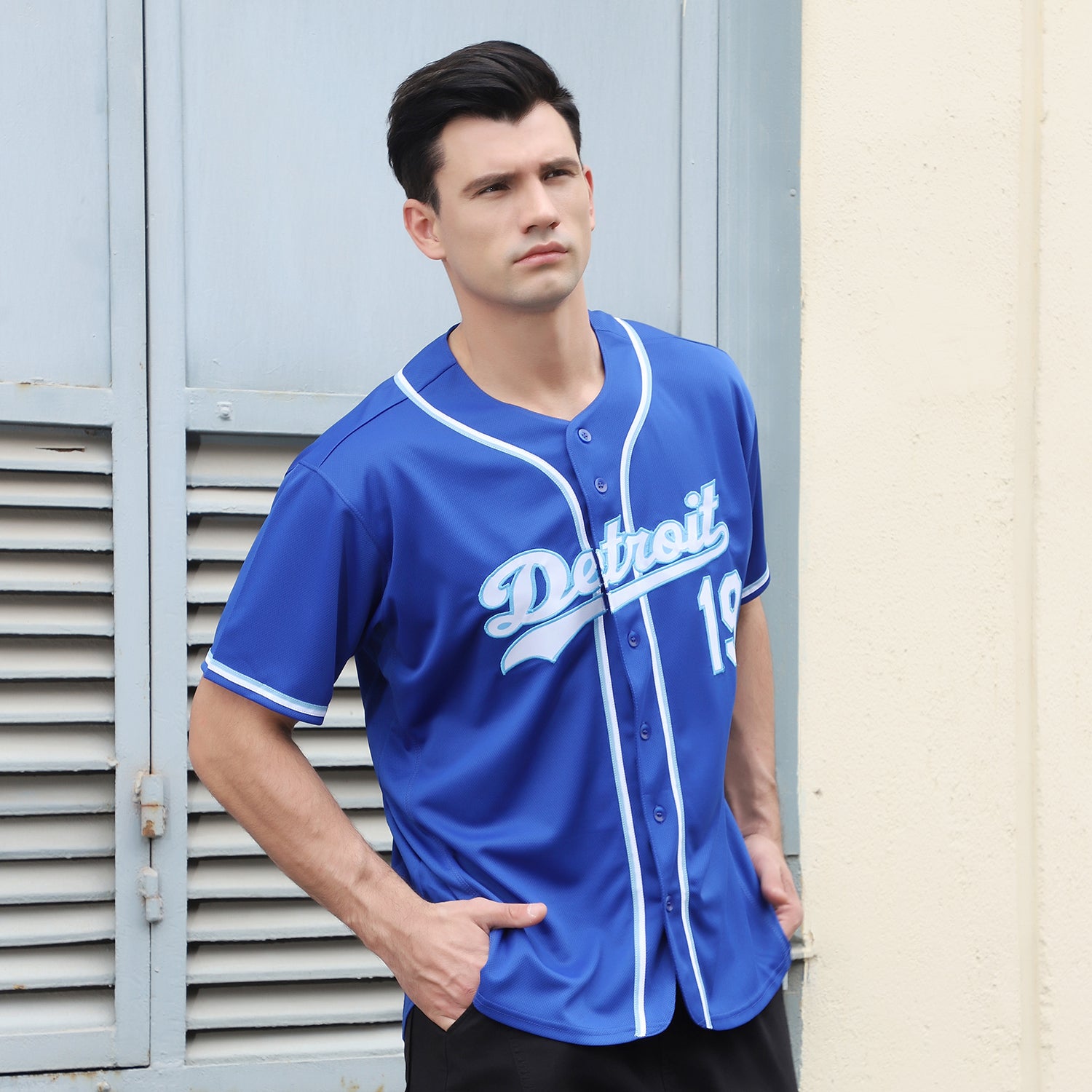 Sale Build Royal Baseball Authentic Light Blue Throwback Shirt