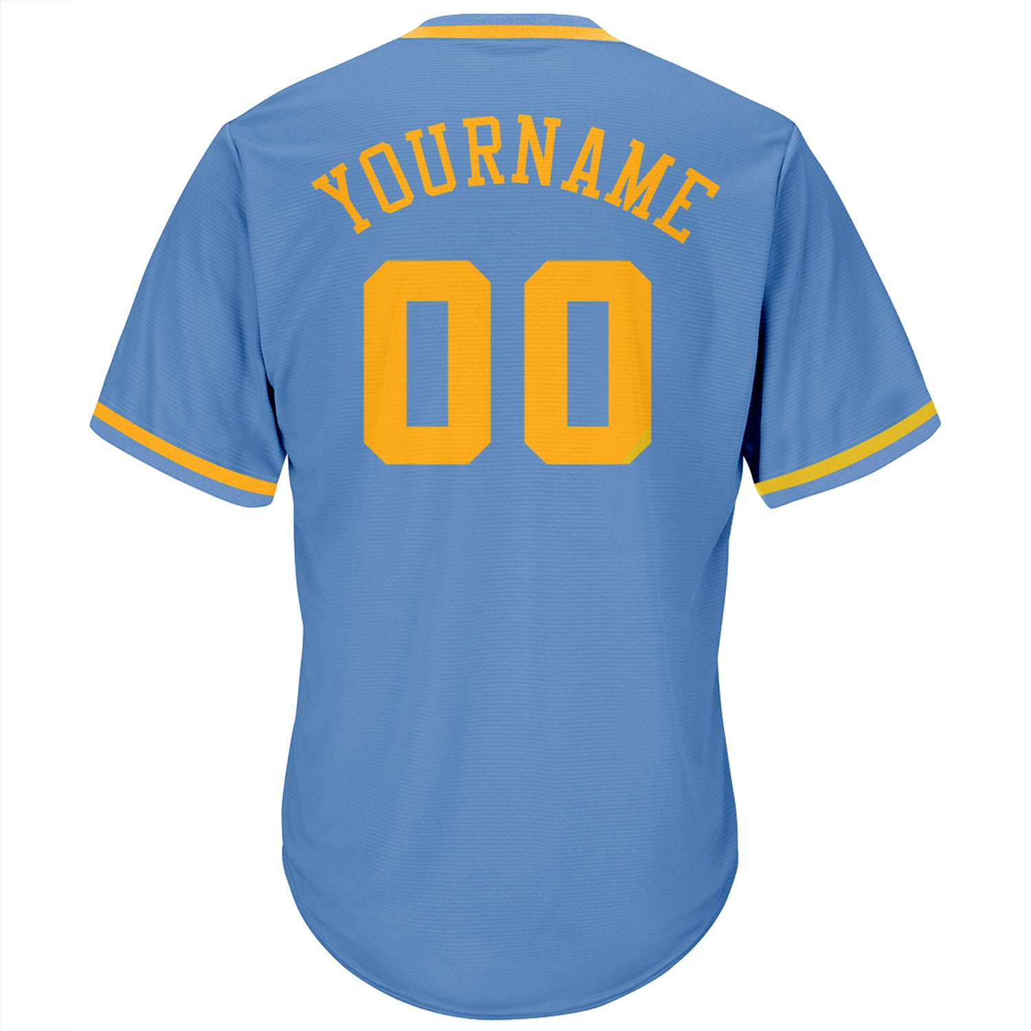 Custom Powder Blue Yellow-White Authentic Baseball Jersey
