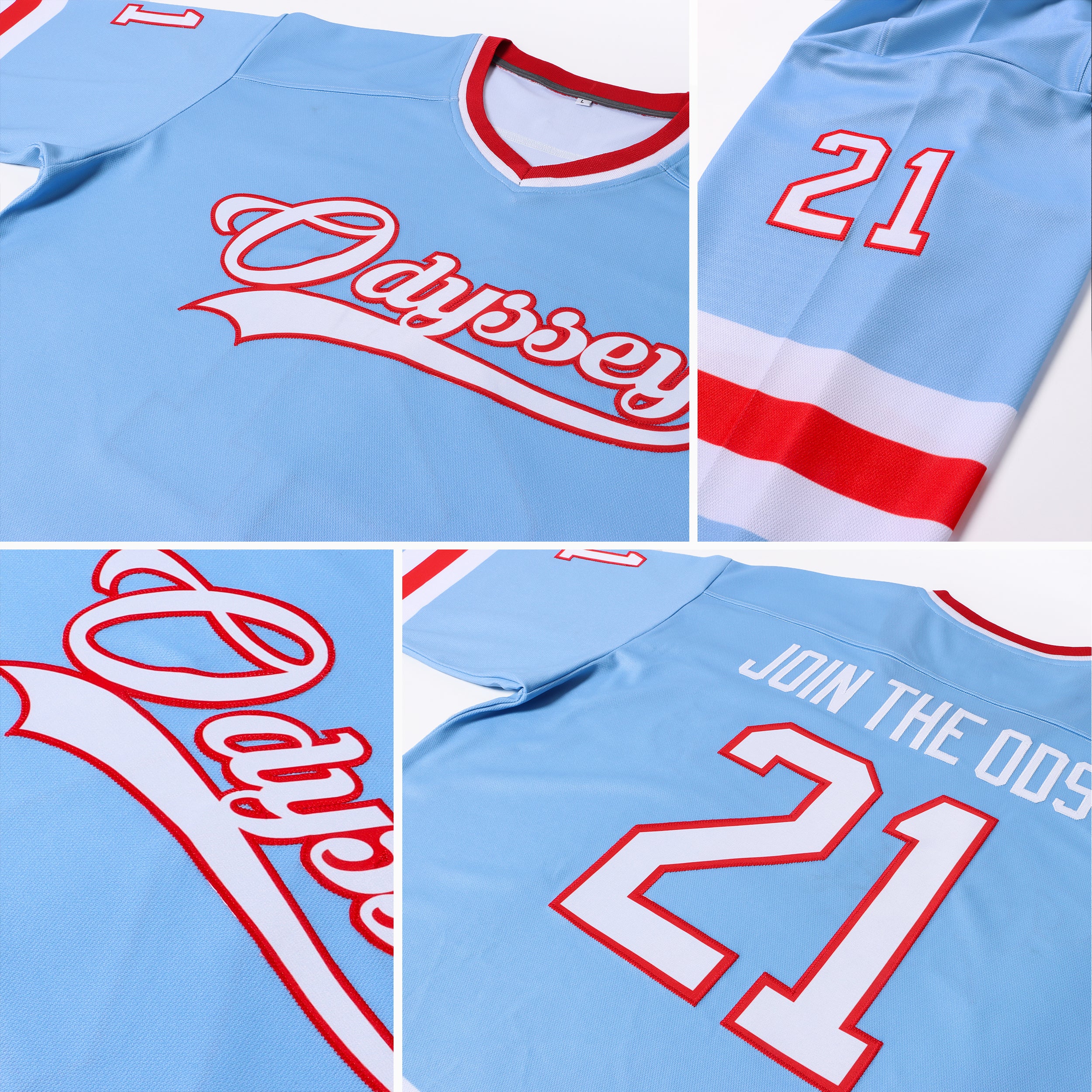  Custom Red White-Light Blue Hockey Jersey,Personalized Team  Name & Your Name Numbers Fans Gifts for Men Women Youth S-5XL : Sports 
