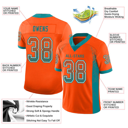 Jersey Fanatics Ss Franchise Fashion Top Miami Dolphins New Aqua/Dark  Orange - Fútbol Emotion