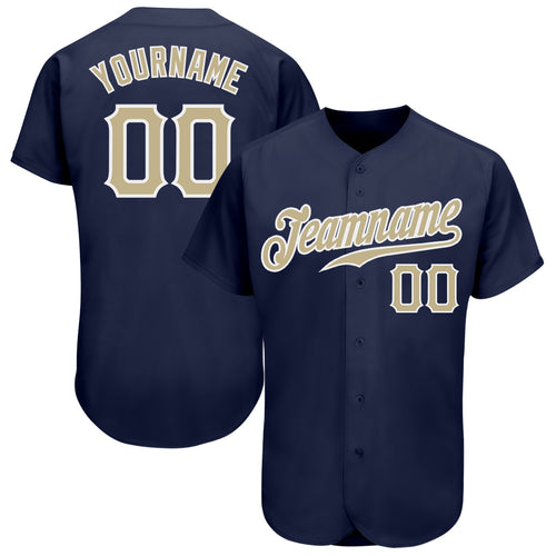 Custom Navy Vegas Gold-White Authentic Baseball Jersey Preschool Size:M