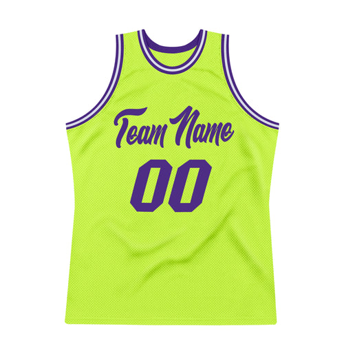 Sale Build White Basketball Authentic Neon Green Throwback Jersey Purple –  CustomJerseysPro