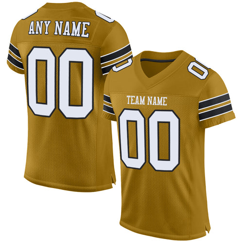 Custom Black Black-Gold Authentic Football Jersey Women's Size:L