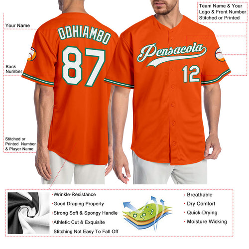 Cheap Custom Orange White-Kelly Green Authentic Baseball Jersey Free  Shipping – CustomJerseysPro